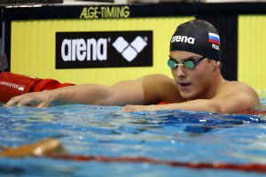 Vladimir MOROZOV of Russia reacts after competing in the men's 100m Freestyle Heats during the LEN European Swimming Championships at Europa-Sportpark in Berlin, Germany, Thursday, Aug. 21, 2014. (Photo by Patrick B. Kraemer / MAGICPBK)